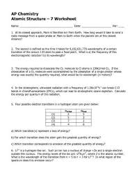 Chemistry Atomic Structure Worksheet Ap Chemistry Atomic Structure 7 Worksheet Worksheet For 10th In 2020 Atomic Structure Chemistry Worksheets Ap Chemistry