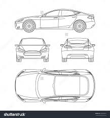 Plan View Stock Photos Images Pictures Shutterstock Car Line Draw Blueprint Front Four Side Top Back All Vector Drawings Line Drawing Car Top View Car Drawings