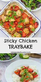 Season the chicken aggressively with the salt and pepper. Sticky Chicken Traybake Easy Peasy Foodie