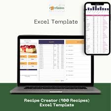 Recipe Creator Excel Template: Editable Cookbook (100 Recipes ...