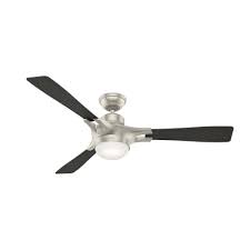 Hunter® aker 36 brushed nickel indoor ceiling fan. Hunter Signal 54 Matte Nickel Wi Fi Indoor Led Ceiling Fan At Menards