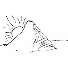 The tallest mountain in japan stands at 12,389 ft. Sun Behind Mountain Coloring Page