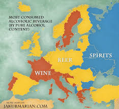 Amount Of Alcohol Consumed Per Capita By Country In Europe Map Europe Map European Map Geography Map