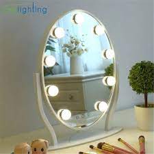 1.a glamorous vanity mirror featuring adjustable brightness and three light color options so you'll never have to deal with putting makeup on in bad lighting ever again. Dimmable Smart Round Led Vanity Mirror With Light Bulb Desktop Vanity Mirror Lamp Live Beauty Touch Dimming Vanity Lights Vanity Lights Aliexpress