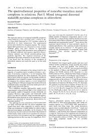 PDF) The spectrochemical properties of noncubic transition metal complexes  in solutions. Part I. Mixed tetragonal distorted nickel(II) pyridine  complexes in chloroform