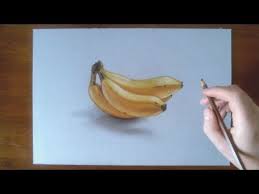 Realistic Drawing How To Draw Bananas Youtube Realistic Drawings Fruits Drawing 3d Drawings