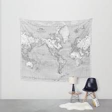 Free shipping on orders over $25 shipped by amazon. World Map Tapestry Wall Hanging Vintage Map Grey And White Etsy World Map Tapestry Tapestry Wall Hanging Tapestry