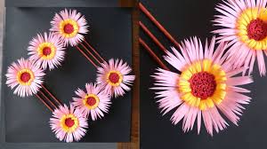 Beautiful wall decoration for your home | easy making wall decormaterials:color paper (light green, blue, pink, orange)gluescissorruler pencilblue stonemeasu. Paper Flower Wall Hanging Easy Wall Decoration Ideas Paper Craft Diy Wall Decor Youtube