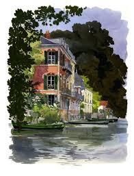 Tarifs La Maison Rose Chambre D Hotes Loiret 45 Architecture Aquarelle Fabrice Moireau Technique Aquarelle