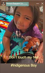 Boys with braids support Dominique Hopkins