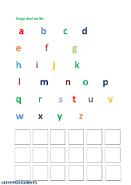 Livework sheets how to write alphabet abc. Alphabets Interactive Worksheet