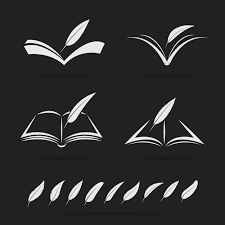 Vector Of A Book And Feather Icon Vector Images Feather Vector Feather Background