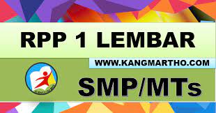 Rpp k13 1 lembar sd revisi 2019 www kang martho com. Contoh Rpp 1 Lembar Smp Mts Semester 2 Guru Berbagi