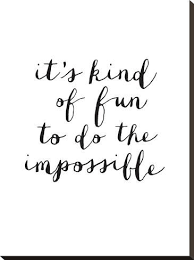 Stretched Canvas Print Its Kind Of Fun To Do The Impossible By Brett Wilson 29x22in Inspirational Posters Typography Quotes Typography Prints