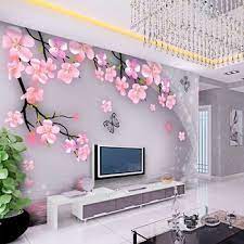 Buy Art Wall Stickers Modern Chinese Style Mural 3d Three Dimensional Wallpaper Flower Pers Wallpaper Living Room Wall Stickers Living Room Living Room Designs