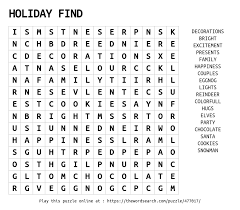 New daily puzzles each and every day! Download Word Search On Holiday Find