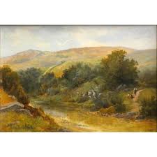 Ralph Stubbs (1823-1879), By the river, Eskdale near Whitby, oil