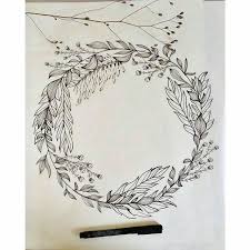 Pinterest Emxoxoem Wreath Drawing Drawings Pen Art