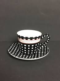Black And White Checkered Coffee Mugs Dayspring Black White Checkered Message Teacup Saucer Set Rom 15 13 Spiritual Tea Cups Tea Cup Saucer Saucer