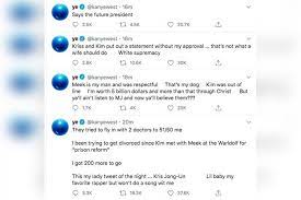 Since kanye is a fashion aficionado as much as he is a rap star, his tweets have the power to set clothing trends. Kanye West Tweets He S Trying To Divorce Kim Kardashian