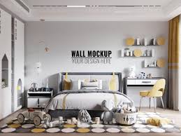Download Free Interior Kids Room Wallpaper Mockup Psd Bestfreemockups Net