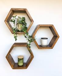 Set Of 3 Honeycomb Shelves Hexagon Shelves Geometric Etsy Geometric Shelves Floating Shelves Diy Honeycomb Shelves