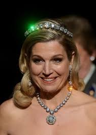 Crown Princess Maxima wears the Stuart diamon necklace. The necklace has  not been seen in 40 years. 4/29/13