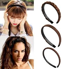 Once you've braided your hair all the way down to the tail, secure your plait with an elastic band. Fashband Braided Hair Band Braided Headband Hair Hoop Synthetic Plaited Hairpiece For Women And Girls Pack Of 3 Amazon Co Uk Beauty