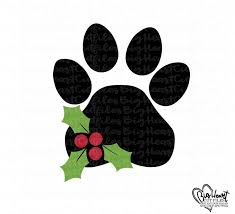 Dog Paw Christmas Svgdog Paw Svgmistletoe Svgdog Christmas Etsy Christmas Svg Dog Paws Silhouette Christmas