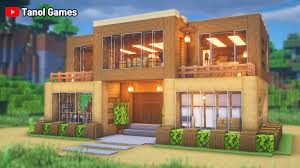 Easy minecraft starter house ideas for beginners in survival. Minecraft How To Build A Wooden Modern House Easy Minecraft Map