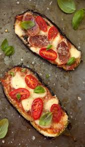 Grilled And Baked Aubergine Pizza Food Recipes Eat
