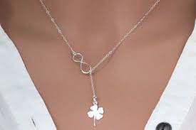 Graduation Gift For Her Sterling Silver Four Leaf Clover Etsy Four Leaf Clover Necklace Clover Necklace Lariat Necklace Silver