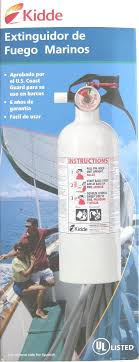 Coast guard approved (when fitted with supplied mounting bracket) * ul rating: Kidde Mariner 5 Disposable Fire Extinguisher White U S C G Approved With Molded Strap Bracket Included