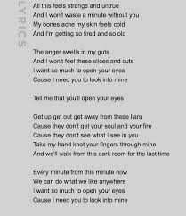 Did You Know That When It Snows My Eyes Snow Patrol Open Your Eyes Your Eyes Lyrics Words Snow Patrol Lyrics
