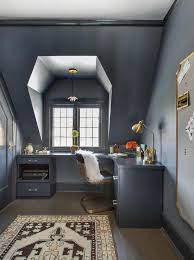 We got it for our playroom but it would look beautiful in a living room, study, office, or home library. Home Office With Navy Blue Walls Design Ideas
