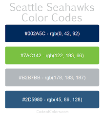 Seattle seahawks rgb, cmyk, hex, pantone color codes for html, printing, design projects Seattle Seahawks Team Color Codes Seahawks Colors Seahawks Seattle Seahawks