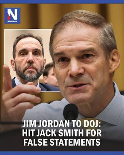 House Judiciary Committee Chair Jim Jordan is asking the Justice Department to investigate former Special Counsel Jack Smith, alleging he made false statements under oath.