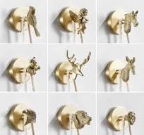 Bathroom Accessories Animal Shaped Brass Gold Coat Hook