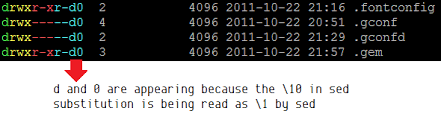 Backslash escape for single quote in sed produces an error. Bash Problem Using Sed To Colorize Ls Output Tenth Back Reference 10 Not Working Ask Ubuntu