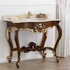 Stili bagno guida fotografica per scegliere arredi e rivestimenti. Consolle Luigi Filippo Stile Barocco Inglese Arredo Bagno Noce E Foglia Oro Marmo Crema Simone Guarracino Luxury Design