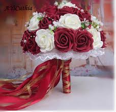 Maybe you would like to learn more about one of these? Burgundy Wedding Bouquet Pink Red White Burgundy Bridal Bridesmaid Flower Artificial Flower Rose Bouquet Bride Aa130 Buy At The Price Of 14 29 In Aliexpress Com Imall Com