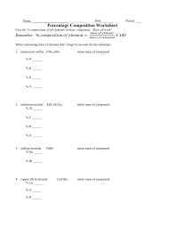 Percent composition worksheet chemistryshow all. Percent Composition