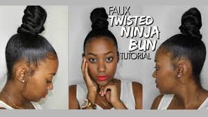 Faux Twisted Ninja Bun Tutorial Highly Requested Hair Bun Tutorial Ninja Bun Natural Hair Styles