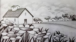 How to draw a landscape. How To Draw Scenery Landscape By Pencil Sketch Step By Step Easy Draw Youtube