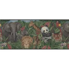 878847 wild game scenes blue wallpaper border ttl01491b. Zebra Lion And Tiger In Frames Wild Animals Jungle Wallpaper Border Wall Decor Wallpaper Accessories Tipidkorpolri Wallpaper Borders