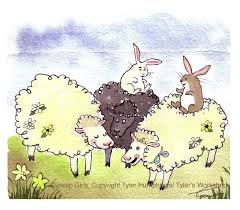 Funny Animals Card Funny Sheep Bunny Rabbit Greeting Card Etsy Funny Sheep Sheep Art Bunny Art