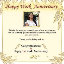 Happy 1st work anniversary images. Facebook
