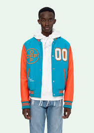 W2c Off White Leather Cuban Varsity Jacket Fashionreps