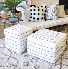 Black And White Striped Ottoman Toulouse Cube Ottoman Onyx Upholstery Furniture Upholstery Modern Upholstery