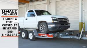 Total trailer weight seems to be close to the limit of towing w/o trailer brakes. Loading A 2007 Chevrolet Silverado 1500 Single Cab On A U Haul Car Hauler Youtube